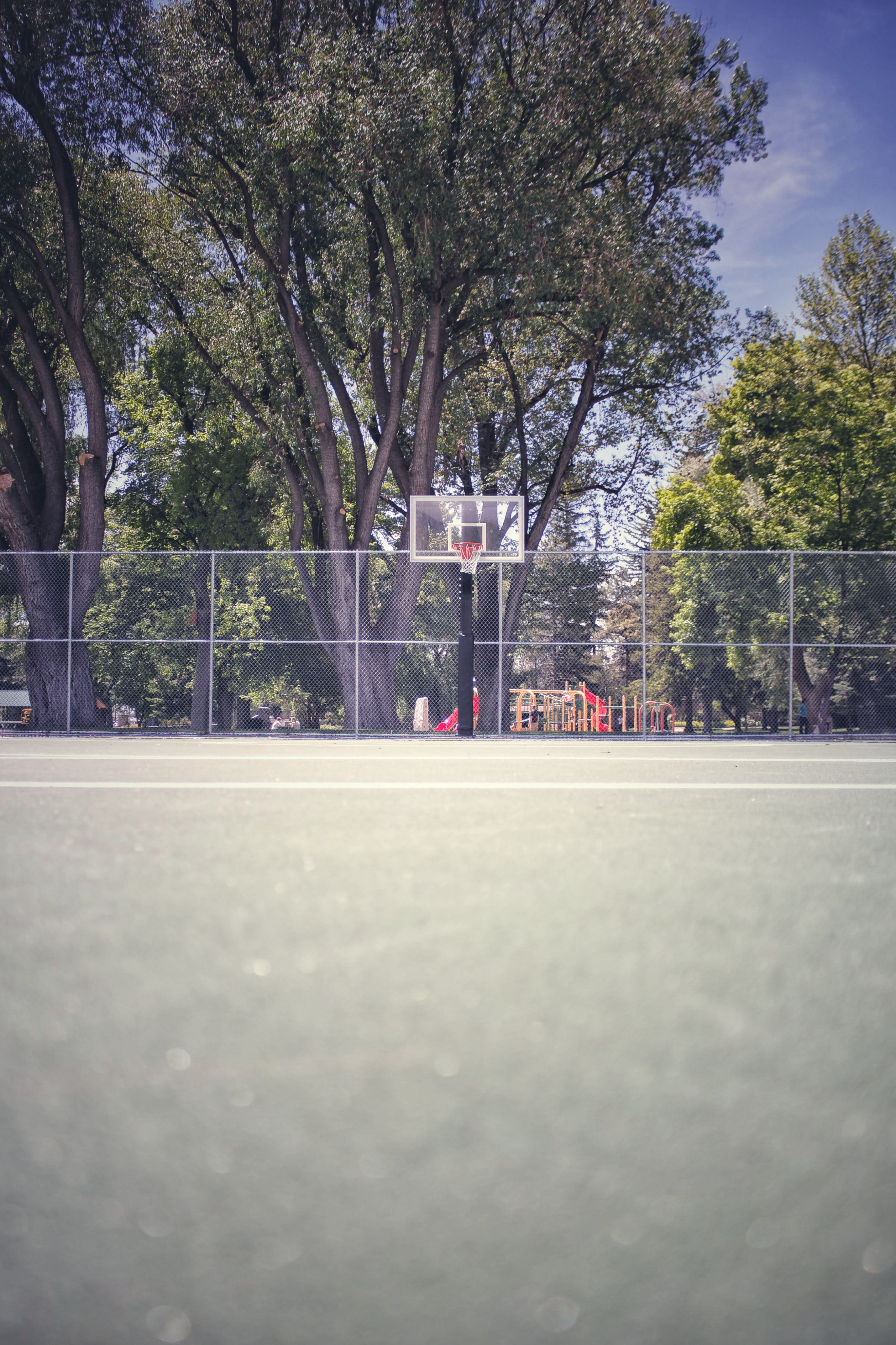 Photo d'un terrain de basket dans un parc